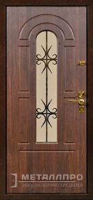 Дверь металлическая «Дверь с ковкой №14» с внутренней стороны МДФ ПВХ