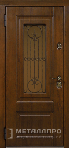 Дверь металлическая «Входная утепленная дверь с МДФ в частный дом со стеклом» с внутренней стороны МДФ ПВХ