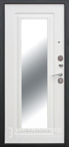 Дверь металлическая «Входная утепленная дверь с МДФ в частный дом с зеркалом №2» с внутренней стороны МДФ ПВХ