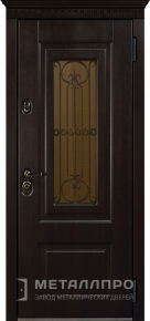 Дверь металлическая «Темная стальная дверь с филенчатым МДФ в дом» с внешней стороны МДФ ПВХ