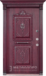 Дверь металлическая «Парадная дверь №20» с внешней стороны Массив дуба