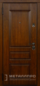 Дверь металлическая «Металлическая дверь в дом с МДФ цвета орех » с внутренней стороны МДФ ПВХ