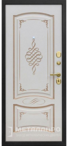 Дверь металлическая «Входная дверь для загородного дома с белыми панелями МДФ (слоновая кость)» с внутренней стороны МДФ ПВХ