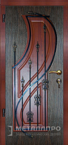 Дверь металлическая «Металлическая дверь для частного дома с ковкой» с внутренней стороны МДФ ПВХ