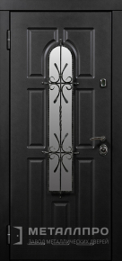 Дверь металлическая «Входная утепленная дверь с МДФ со стеклом в частный дом» с внутренней стороны МДФ ПВХ