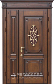 Дверь металлическая «Парадная дверь №370» с внешней стороны Массив дуба