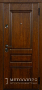 Дверь металлическая «Металлическая дверь в дом с МДФ цвета орех » с внешней стороны МДФ ПВХ