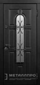 Дверь металлическая «Входная утепленная дверь с МДФ со стеклом в частный дом» с внешней стороны МДФ ПВХ