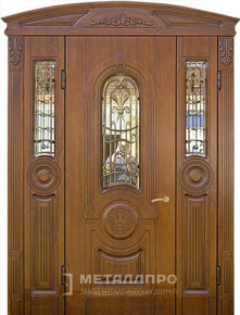 Дверь металлическая «Парадная дверь №91» с внешней стороны Массив дуба