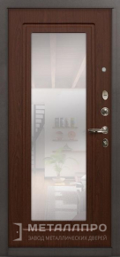Дверь металлическая «Входная утепленная дверь с МДФ в частный дом с зеркалом» с внутренней стороны МДФ ПВХ