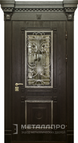Дверь металлическая «Элитная чёрная парадная дверь премиум класса» с внешней стороны Массив дуба