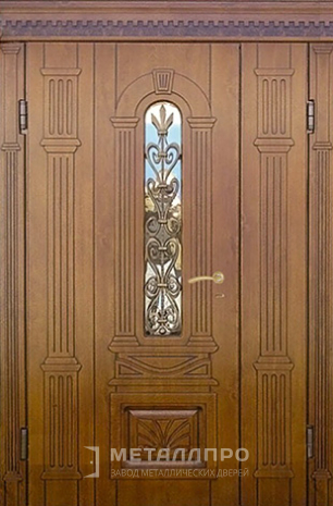 Фото внешней стороны двери «Парадная дверь №73» c отделкой Массив дуба