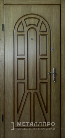 Фото внутренней стороны двери «Винилискожа №6» c отделкой МДФ Шпон