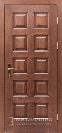 Фото внешней стороны двери «Входная дверь для загородного дома с МДФ №2» c отделкой МДФ ПВХ