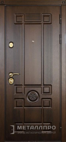 Фото внешней стороны двери «Входная утепленная дверь с МДФ в частный дом с зеркалом №2» c отделкой МДФ ПВХ