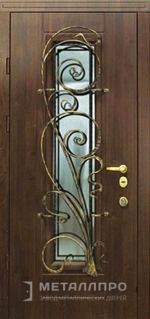 Фото внутренней стороны двери «Уличная входная дверь с МДФ со стеклом и ковкой в частный дом» c отделкой МДФ ПВХ