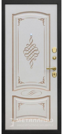 Фото внутренней стороны двери «Входная дверь для загородного дома с белыми панелями МДФ (слоновая кость)» c отделкой МДФ ПВХ