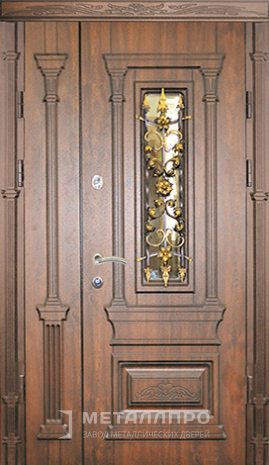 Фото внешней стороны двери «Парадная дверь №84» c отделкой Массив дуба