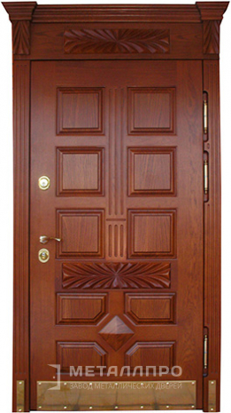 Фото внешней стороны двери «Парадная дверь №19» c отделкой Массив дуба