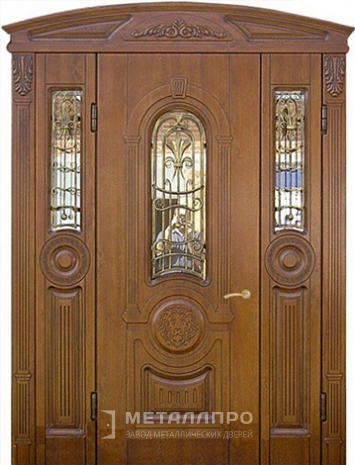 Фото внешней стороны двери «Парадная дверь №91» c отделкой Массив дуба