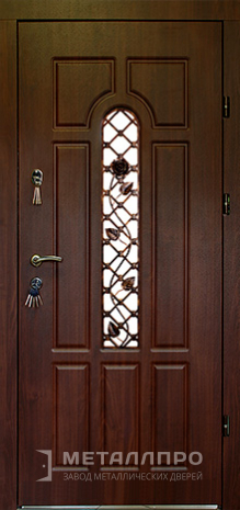Фото внешней стороны двери «Дверь с ковкой №10» c отделкой МДФ ПВХ