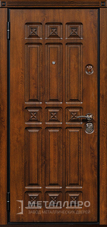 Фото внутренней стороны двери «Металлическая дверь в дом с массивом дерева» c отделкой Массив дуба