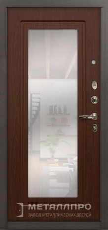 Фото внутренней стороны двери «Входная утепленная дверь с МДФ в частный дом с зеркалом» c отделкой МДФ ПВХ